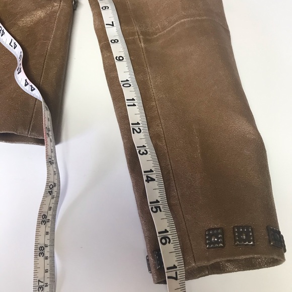 REBA Tan Leather Studded Jacket / Blazer * SZ S - Picture 6 of 16